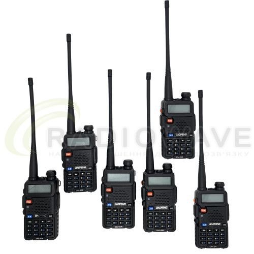 Фото: Baofeng Комплект рацій Baofeng UV-5R Black SIX PACK + Зарядний комплект (BL-5X6 + 6 АКБ BL-5)