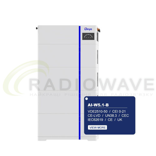Фото: Deye Модульний акумулятор AI-W5.1-B Battery Module: 51.2V 100AH - 5.12KWH/PC (об'єднання в 1-6 шт)
