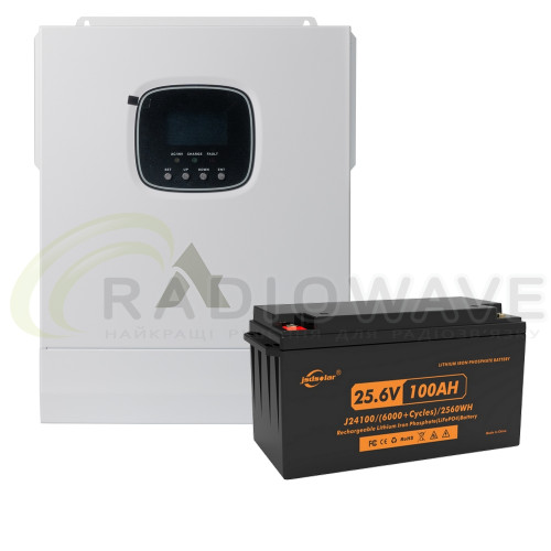 Фото: Agent Готовий комплект Agent 3,5 кВт 2,56 кВт*год (Інвертор HSI 3500-WF + JSD J24100)