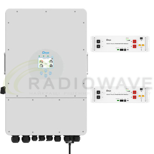 Фото: Deye Готовий комплект Deye 10 кВт 10 кВт*год LP3 (Інвертор SUN-10K-SG04LP3-EU + 2шт. АКБ Deye SE-G5.1Pro-B)