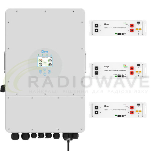 Фото: Deye Готовий комплект Deye 12 кВт 20 кВт*год LP3 (Інвертор SUN-12K-SG04LP3-EU + 4 шт. АКБ Deye SE-G5.1Pro-B)