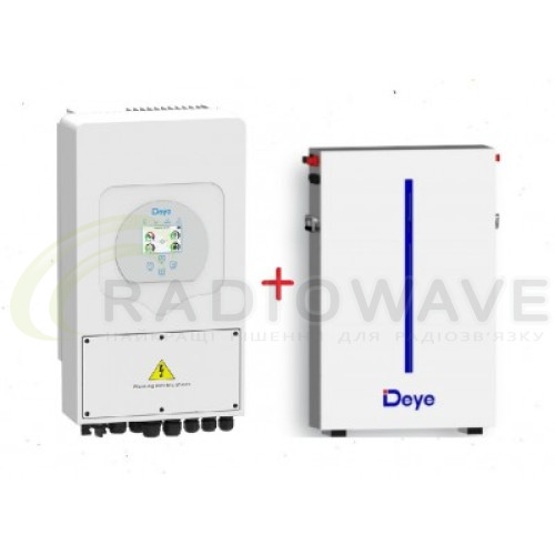 Фото: Deye Готовий комплект Deye 5 кВт 5 кВт*год LP1 (Інвертор SUN-5K-SG03LP1-EU + АКБ Deye RW-M5.3 Pro)