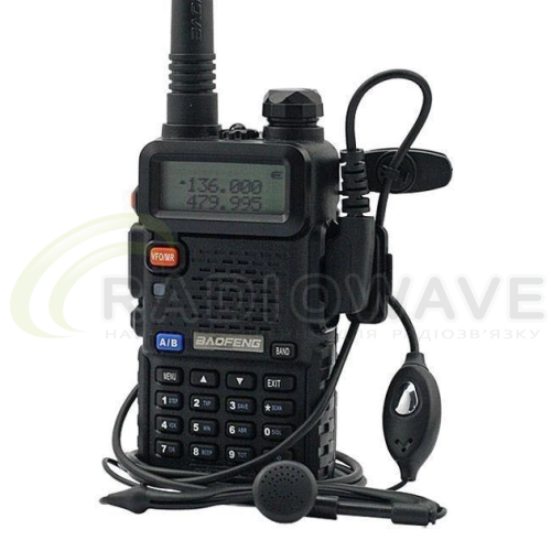 Фото: Baofeng Комплект рацій Baofeng UV-5RHC Black + Гарнітура Baofeng c кнопкою РТТ