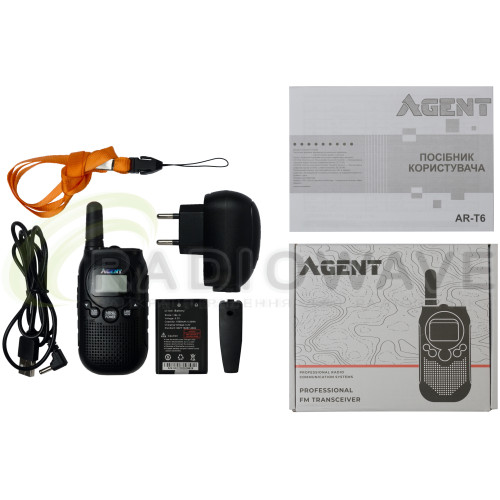Фото: Agent Професійна безліцензійна портативна рація Agent AR-T6 BLACK