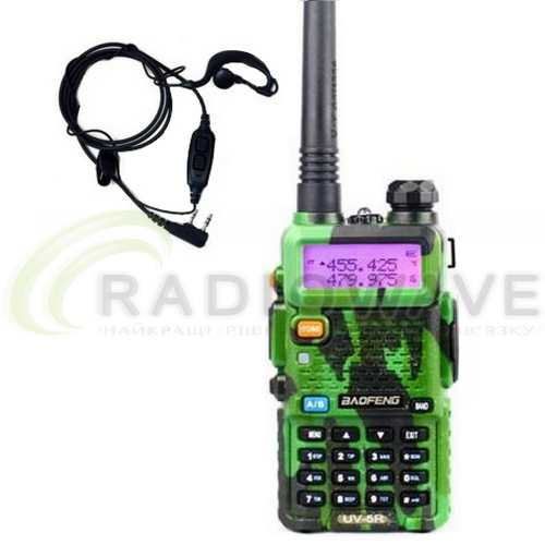 Фото: Baofeng Комплект рацій Baofeng UV-5R CAMO + гарнітура Baofeng з кнопкою РТТ